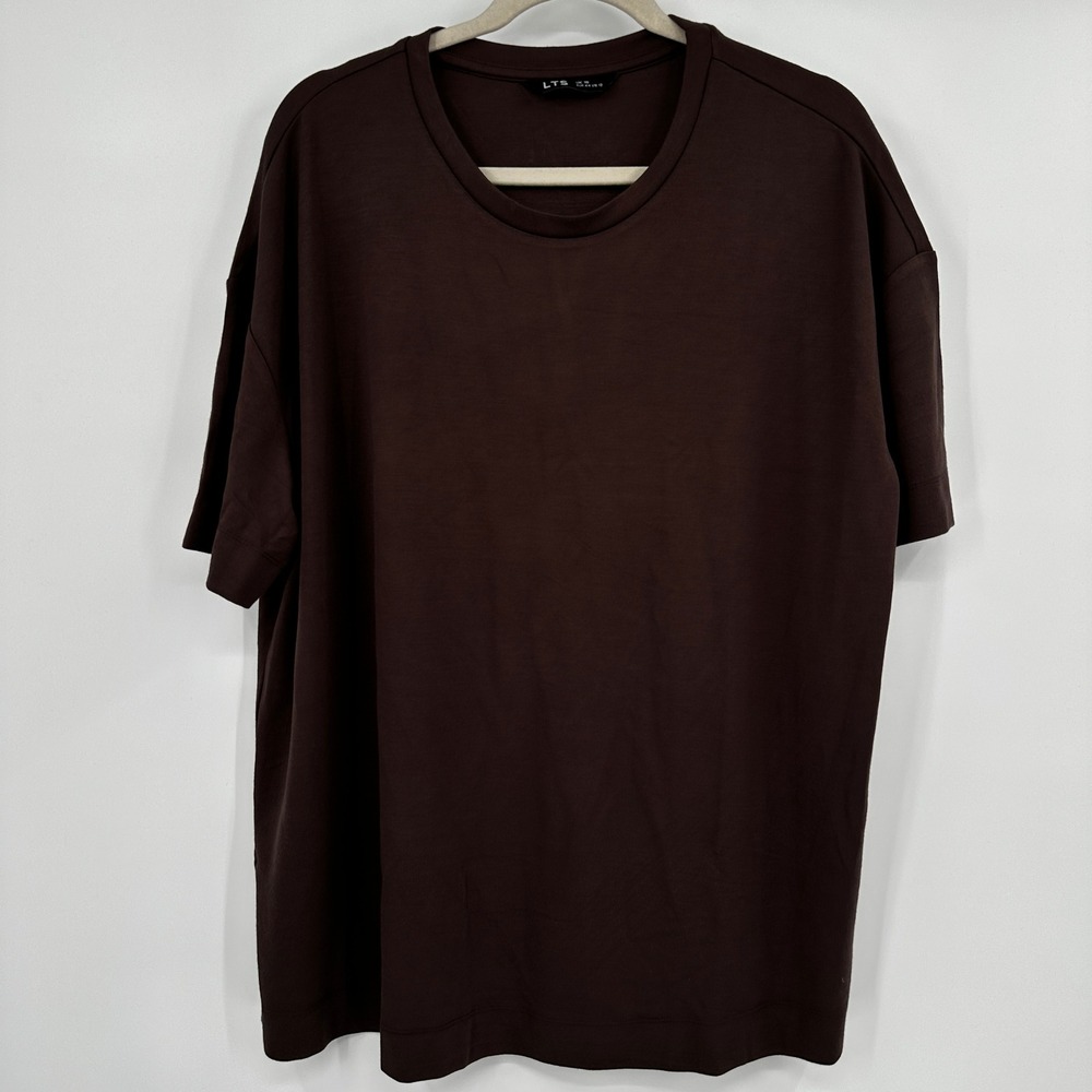 Long Tall Sally Premium Chocolate Brown Oversized Crew Neck T-Shirt Size 12